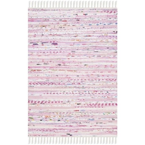 SAFAVIEH  Rag Rug Light Pink Contemporary Rug - Runner 2'3" X 7'