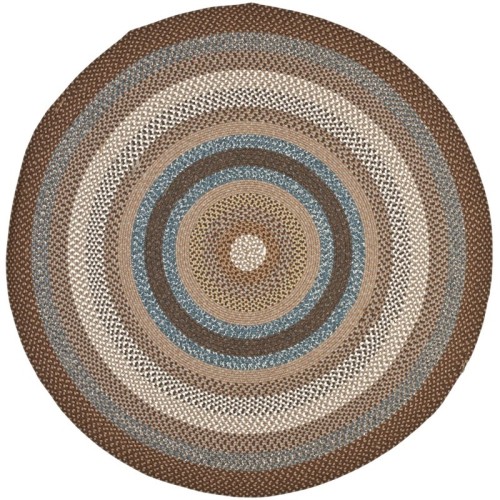 SAFAVIEH  Braided 4' Round Hand Woven Polypropylene Rug In Brown