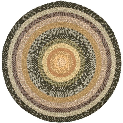 SAFAVIEH  Braided 4' Round Hand Woven Polypropylene Rug In Blue