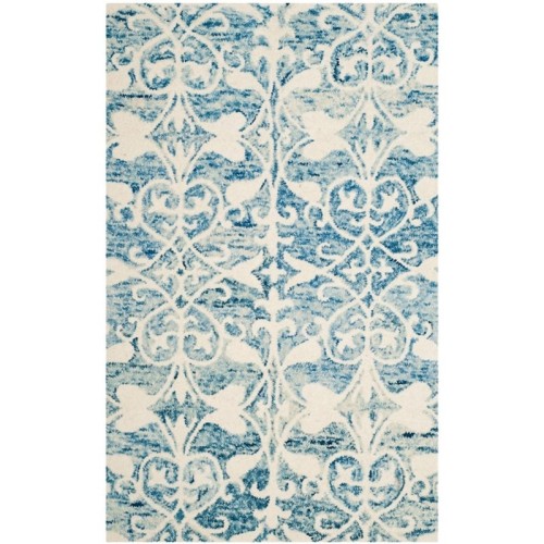 Safavieh Chatham 3' X 5' Hand Tufted Wool Rug in Dark Blue and Ivory