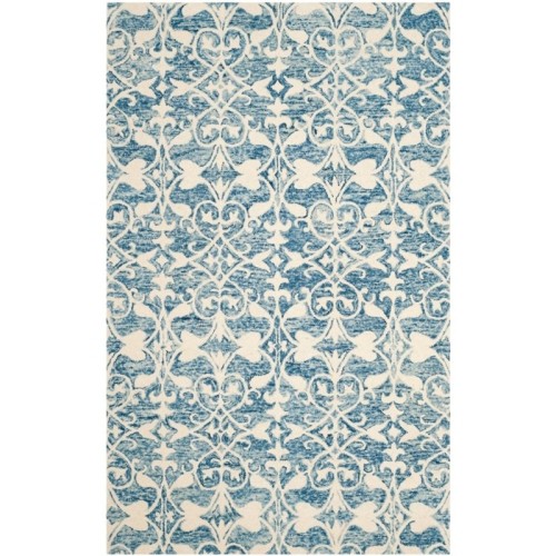 Safavieh Chatham 3' X 5' Hand Tufted Wool Rug in Dark Blue and Ivory