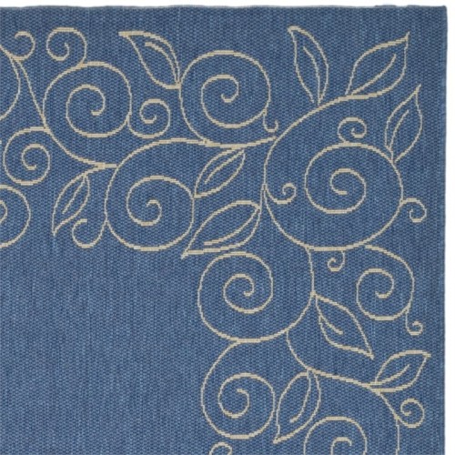 Tapis de corridor Safavieh Courtyard Power tissé 2 pi x 3 pi 7 po - Bleu/Beige