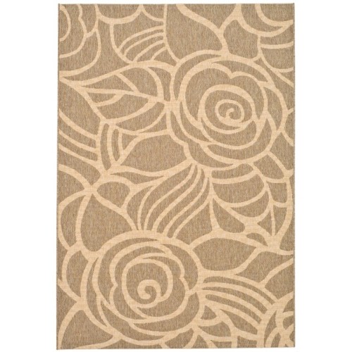 SAFAVIEH  Courtyard 2' X 3'7" Power Loomed Rug In Coffee And Sand