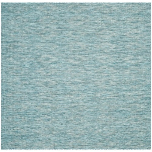 Safavieh Courtyard 4' X 5'7" Power Loomed Rug in Aqua and Aqua