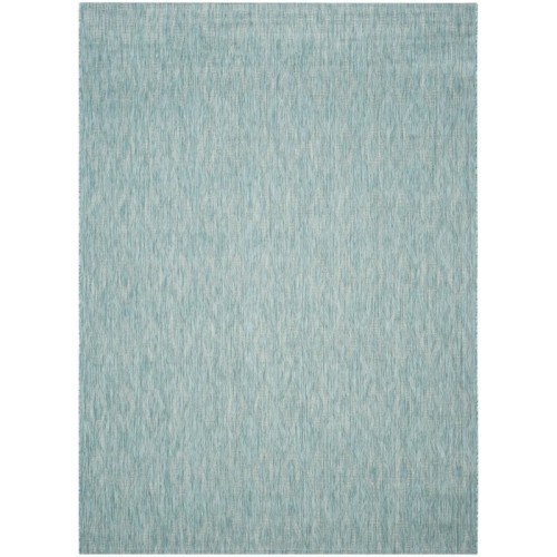 Safavieh Courtyard 4' X 5'7" Power Loomed Rug in Aqua and Aqua