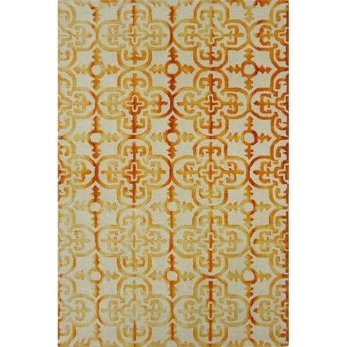 Tapis en laine capitonnée à la main 3 x 5 pi de Safavieh, teinte par immersion, ivoire et doré