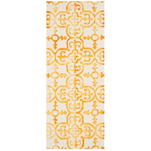 Tapis en laine capitonnée à la main 3 x 5 pi de Safavieh, teinte par immersion, ivoire et doré