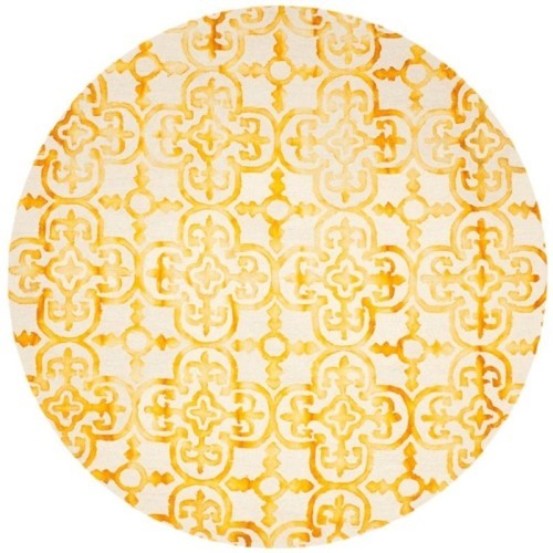 Tapis en laine capitonnée à la main 3 x 5 pi de Safavieh, teinte par immersion, ivoire et doré