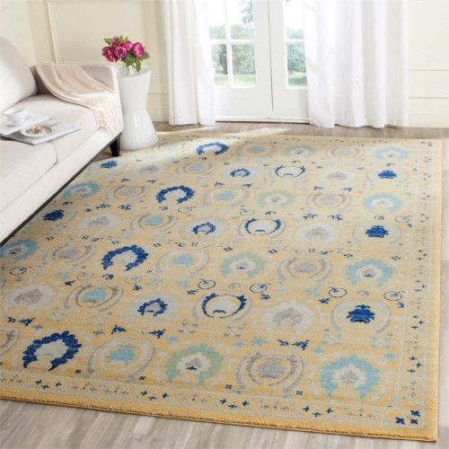 Safavieh Evoke 3' X 5' Power Loomed Rug in Gold and Ivory