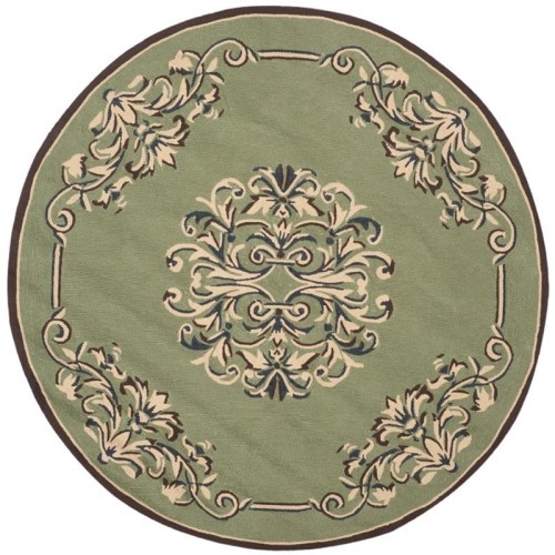 SAFAVIEH  Durarug 6' Round Hand Hooked Polypropylene Rug In Sage