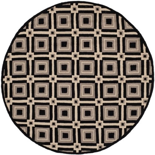 Safavieh Hand-Hooked Four Seasons Black/ Grey Polyester Rug - 4' Round