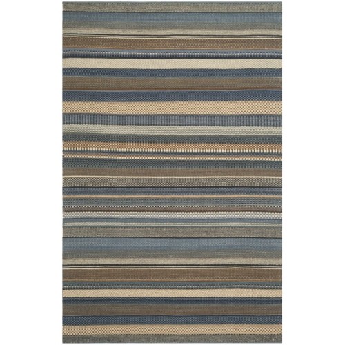 SAFAVIEH  Kilim 7' Square Hand Woven Flat Weave Wool Rug In Blue