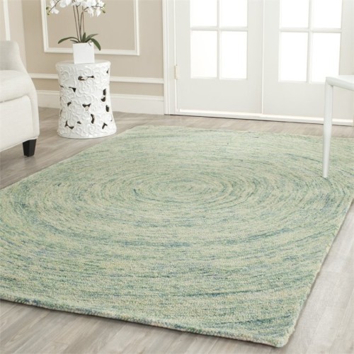 Safavieh Ikat 2'3" X 6' Hand Tufted Wool Pile Rug in Ivory and Blue