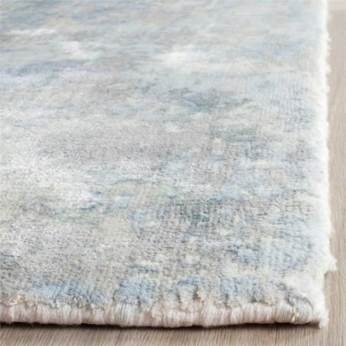 Tapis en velours en viscose nouée de 6 x 9 pi de Safaeh Mirage, turquoise