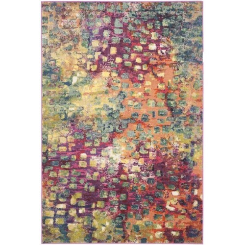 SAFAVIEH  Monaco 6'7" Square Power Loomed Rug In Pink