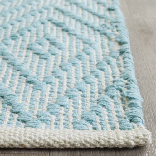 Safavieh Montauk Hand Woven Cotton 5' x 8' Runner Area Rug - Turquoise/Ivory