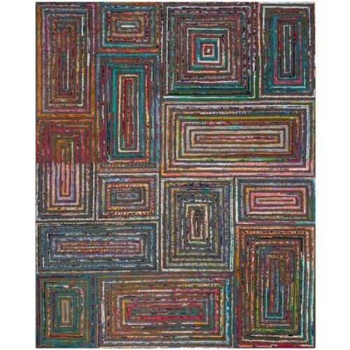 Safavieh Nantucket 9' X 12' Hand Tufted Cotton Wool Rug in Charcoal