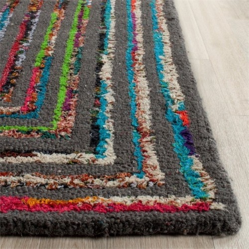 Safavieh Nantucket 9' X 12' Hand Tufted Cotton Wool Rug in Charcoal