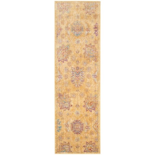 SAFAVIEH  Sevilla 2'2" X 7' Power Loomed Viscose Rug In Gold