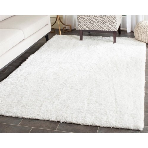 Safavieh Florence Shag Handmade Polyester 5' x 8' Area Rug - White