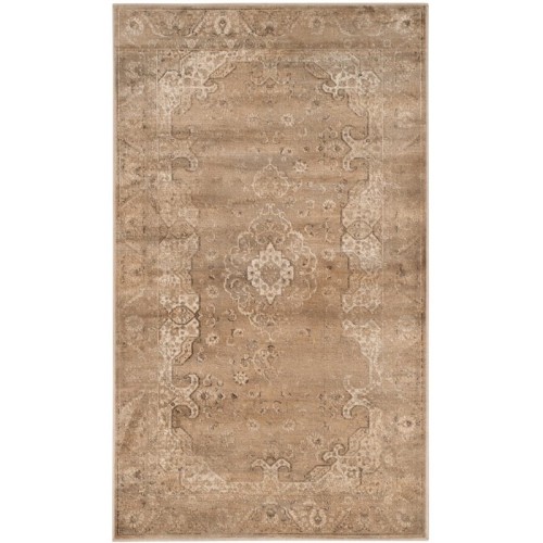 SAFAVIEH  Vintage 6'7" X 9'2" Power Loomed Viscose Pile Rug In Mouse