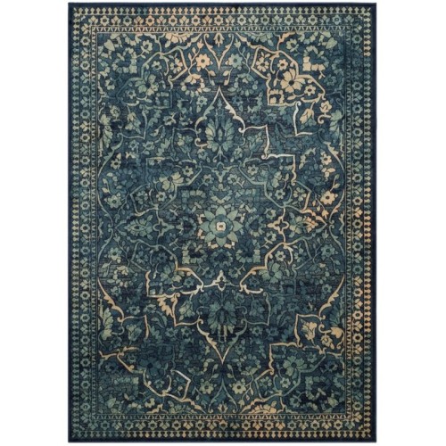 SAFAVIEH  Vintage Power Loomed 2' X 3' Runner Area Rug - Blue/yellow