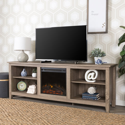 Winmoor Home Traditional 70" Fireplace TV Stand - Driftwood