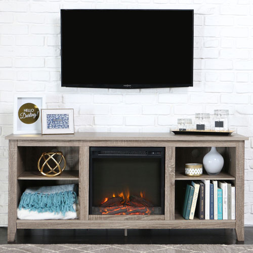 Winmoor Home Traditional 60" Fireplace TV Stand - Driftwood