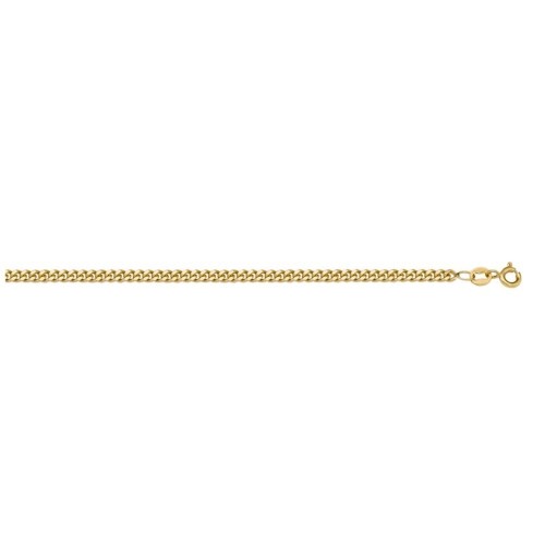 10K Yellow Gold Solid Curb Link 20" Length 1.2 mm Italian Chain