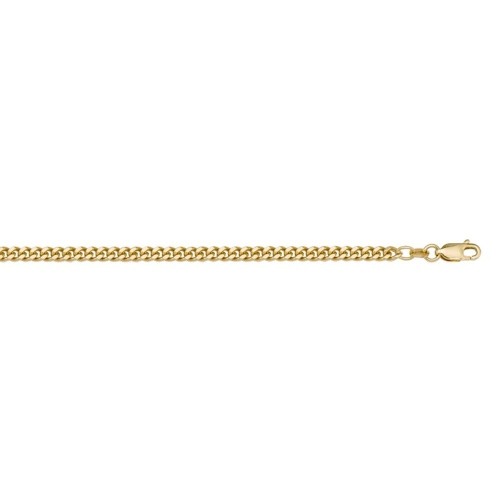 10K Yellow Gold Solid Curb Link 20" Length 1.8 mm Italian Chain for Men or Women