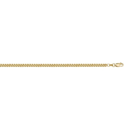 10K Yellow Gold Solid Curb Link 16" Length 1.4 mm Italian Chain for Men or Women