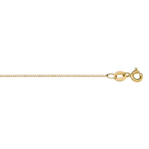 10K 16'' Yellow Gold Box Link 0.6 mm Italian Chain With Ring Clasp TN1091016