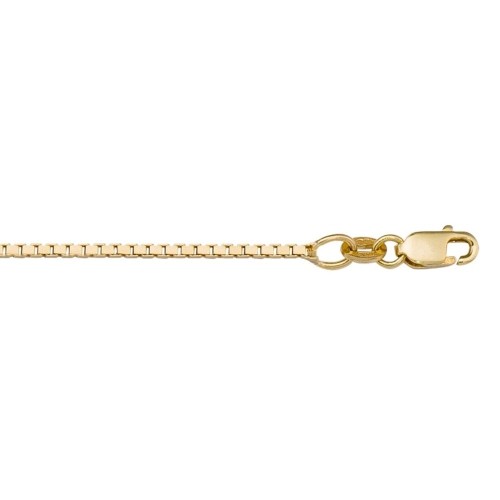 PRICE-HUT  10K 18" Gold Solid Box Link 1.3 MM Italian Chain With Lobster Clasp Men Or Women Tn1121018 In Yellow