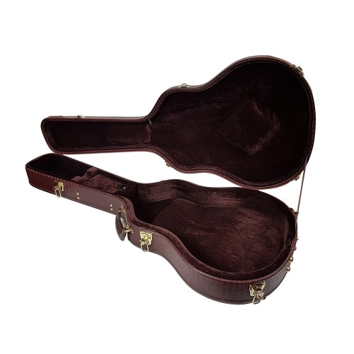 Solo 335 Style Hardshell Guitar Case, Brown Faux Gatorskin