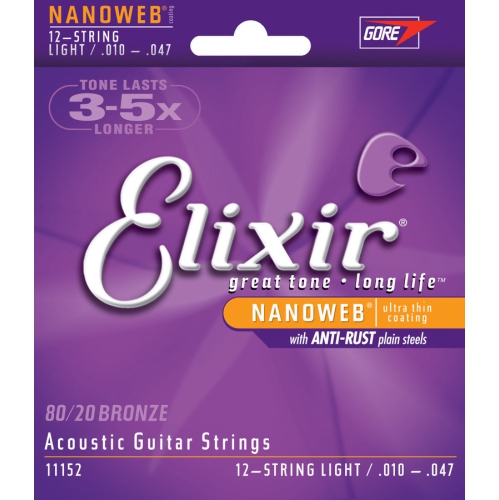 Guitar 12 Strings Acoustic Light - Elixir Acoustic Guitar Strings 12 String Light 80 20 Bronze Nanoweb Coating 11152 010 047 Best Buy Canada