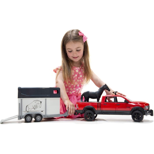 Bruder | Leisure Time: RAM 2500 Power Pickup Truck With Horse Trailer And Horse
