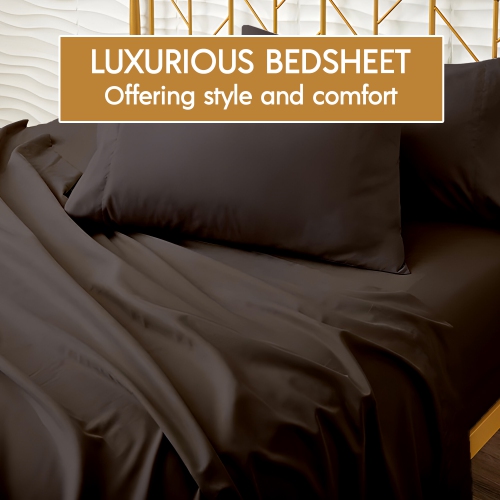 EGYPTIAN COMFORT - Silky Smooth Lightweight Bed Sheet Set - Brushed Micro - Deep Pocket - 4 Piece Set