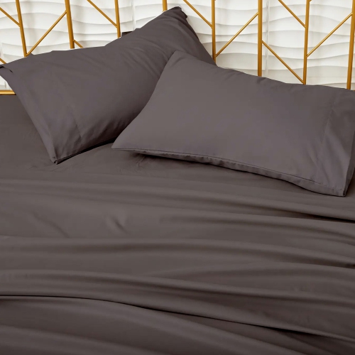 CONFORT ÉGYPTIEN – Ensemble de draps légers soyeux – Micro brossé – Passe profonde – Ensemble de 3 pièces