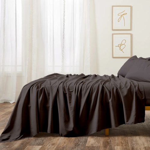 CONFORT ÉGYPTIEN – Ensemble de draps légers soyeux – Micro brossé – Passe profonde – Ensemble de 3 pièces