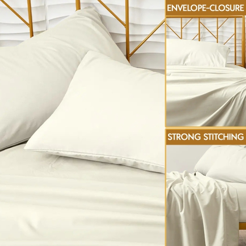 EGYPTIAN COMFORT - Silky Smooth Lightweight Bed Sheet Set - Brushed Micro - Deep Pocket - 4 Piece Set