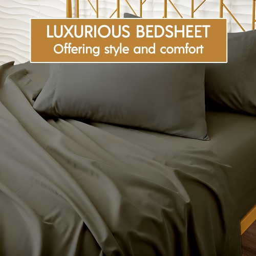 EGYPTIAN COMFORT - Silky Smooth Lightweight Bed Sheet Set - Brushed Micro - Deep Pocket - 4 Piece Set