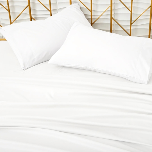 CONFORT ÉGYPTIEN – Ensemble de draps légers soyeux – Micro brossé – Passe profonde – Ensemble de 4 pièces