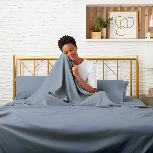 CONFORT ÉGYPTIEN – Ensemble de draps légers soyeux – Micro brossé – Passe profonde – Ensemble de 3 pièces