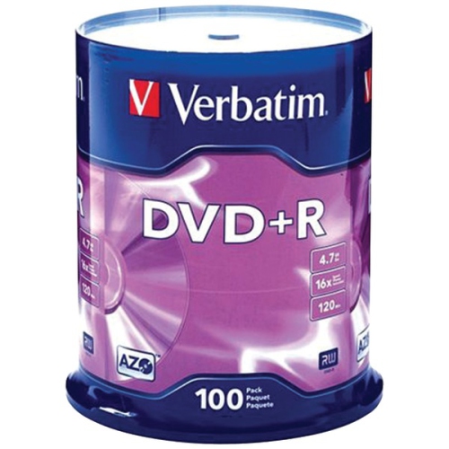 Verbatim AZO DVD+R 4.7GB 16X with Branded Surface - 100pk Spindle