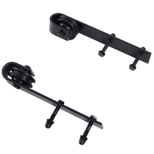 HOMCOM 6.6FT Sliding Barn Door Hardware Kit, Heavy Duty Barn Door Track Kit for Single Door, Fit 39" Wide Door Panel, Black