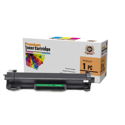 VPDEPOT  Compatible Brother Tn760/tn-760/tn730/tn-730 (With Chip) High Yield Toner Cartridge Replacement for Use In Brother Hl-L2390Dw L2370Dw