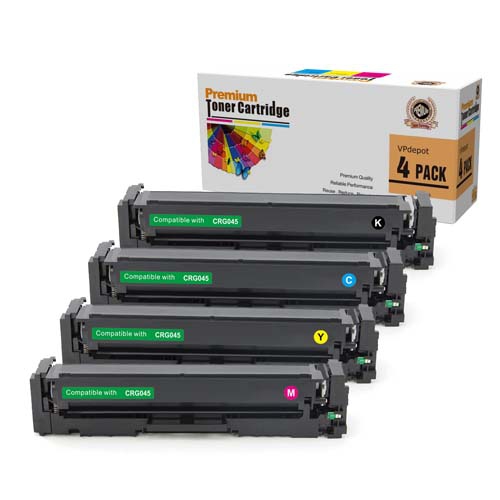 VPdepot 4PK CRG045(1239C001/1240C001/1241C001/1242C001) Replacement Color  Toner Set for Canon MF634Cdw/MF632Cdw/LBP612Cdw