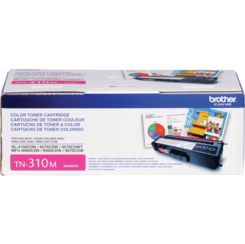 Brother TN-310M, Magenta Original Toner Cartridge, For HL-4150CDN-4570CDW, MFC-9460CDN-9560CDW-9970CDW