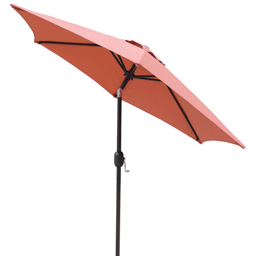 Island Umbrella Bistro Full Sized 7 Ft Hexagonal Market Patio Umbrella Terra Cotta Best Buy Canada