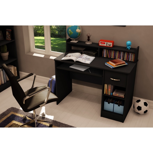 South Shore, Axess, Desk with Keyboard Tray, Pure Black